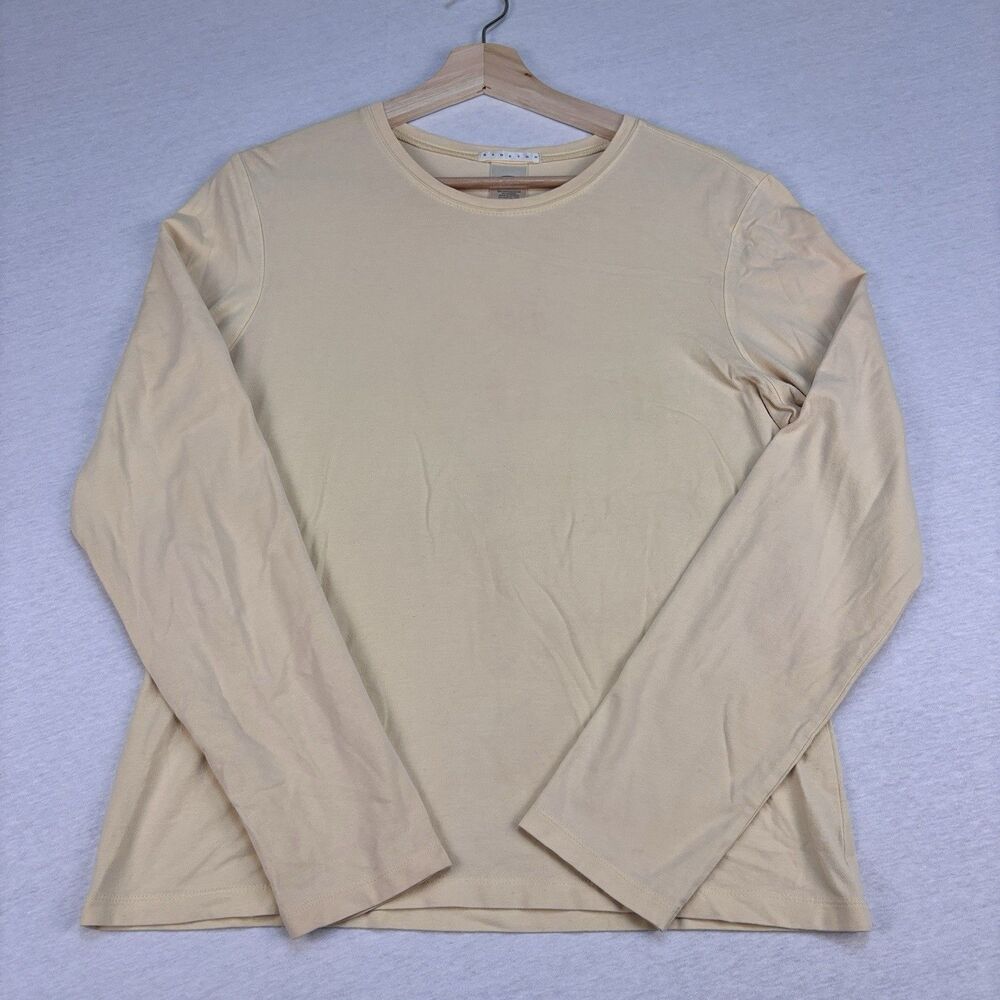 Old Navy Shirt L Yellow Stretch Long Sleeve Crew Neck Basic